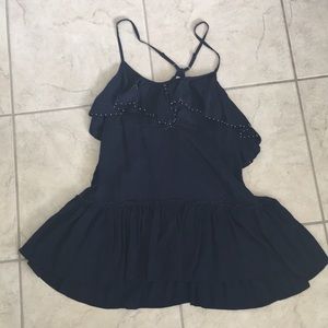 Free people navy peplum tank